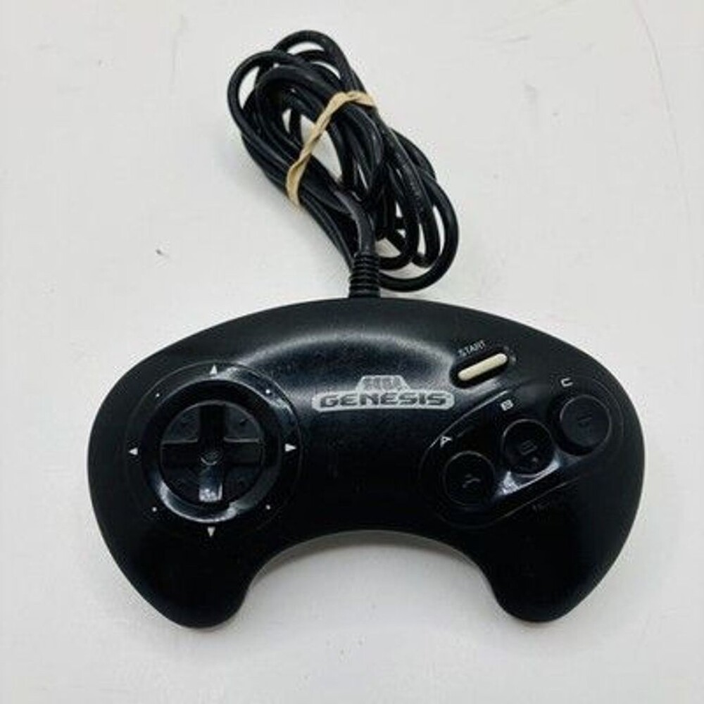 OEM Black Original SEGA Genesis 3 Button Wired MD Controller 1650 - FOR PARTS